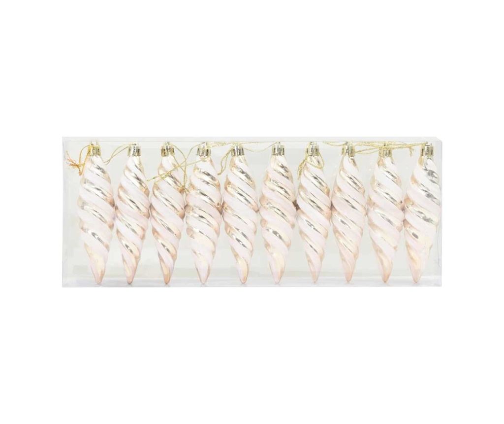 Коледна спирална топка 40 pcs Шампанско Пластмаса - 3