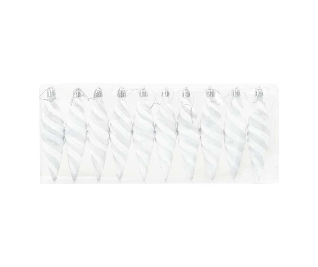 Коледна спирална топка 40 pcs Бяло Пластмаса - 3