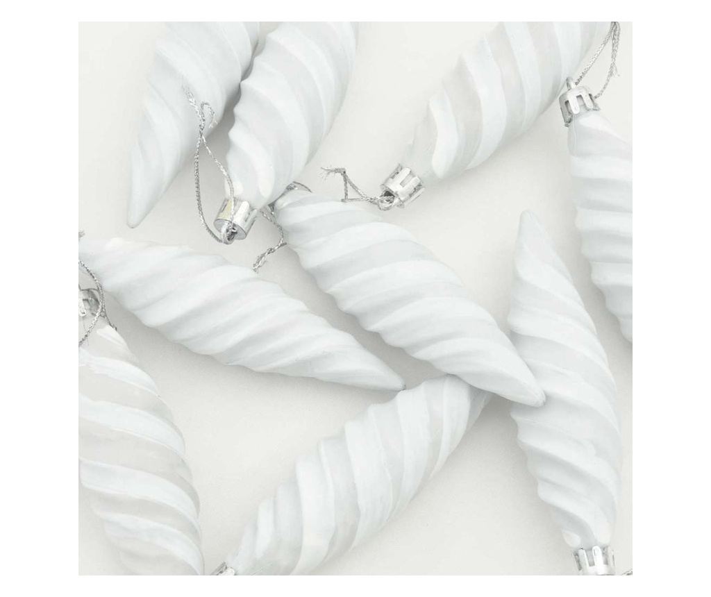 Коледна спирална топка 40 pcs Бяло Пластмаса - 5