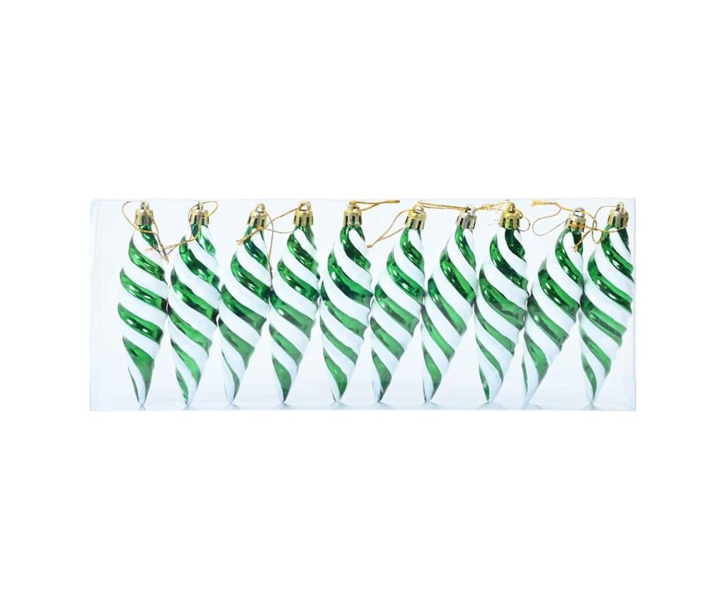 Коледна спирална топка 40 pcs Зелен Пластмаса - 3