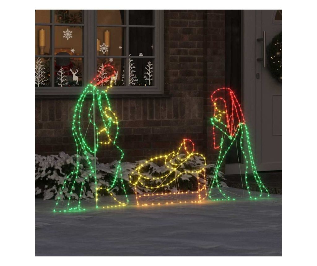Светеща ясла с 550 LED светодиода Многоцветен 112 x 71,5 см ПВЦ - 2