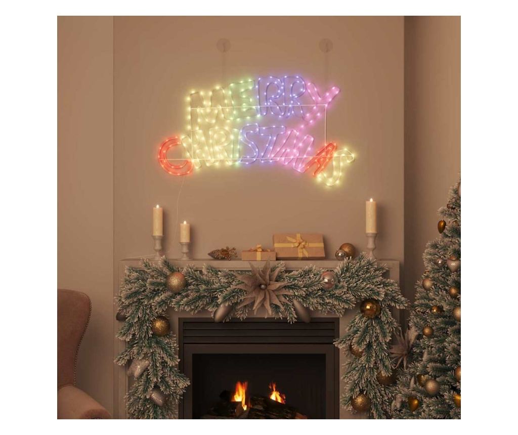 Коледен знак с 240 LED светодиода Многоцветен 99,5 x 54 см ПВЦ - 3