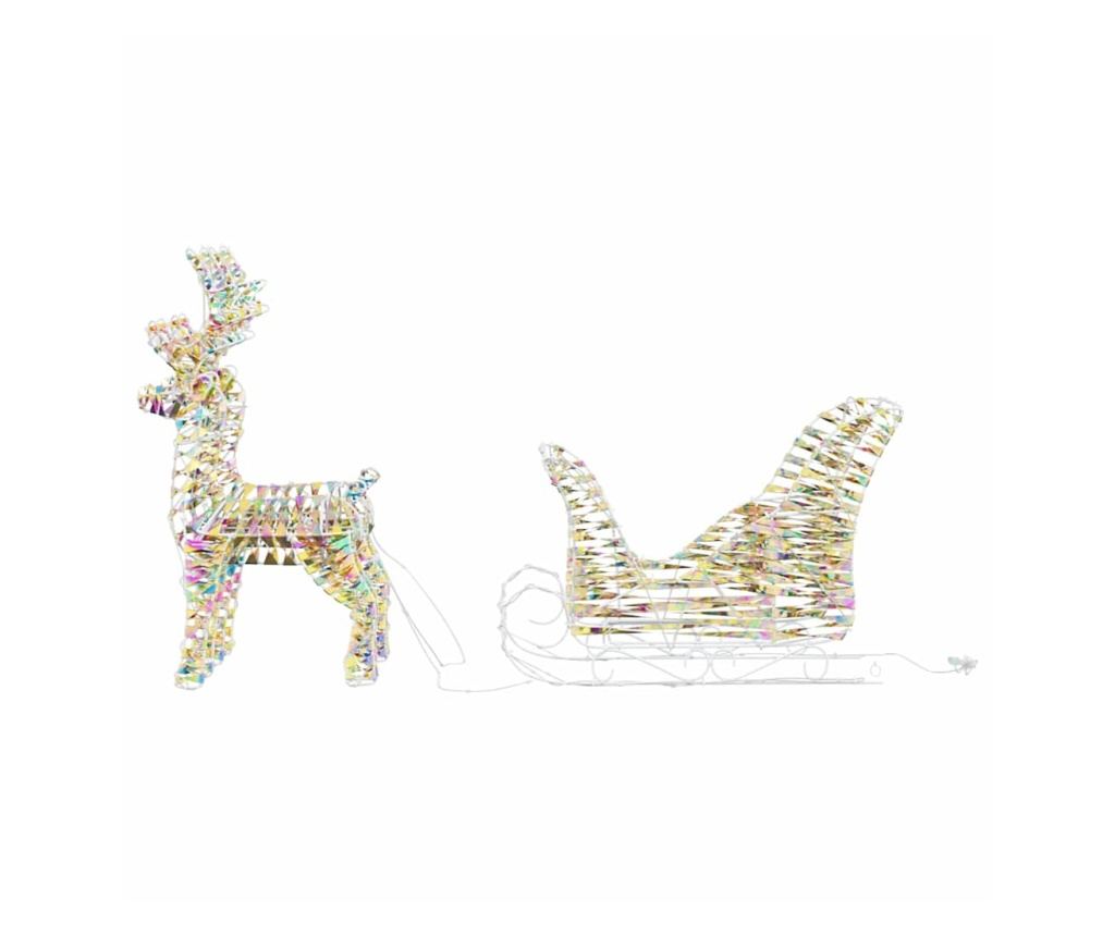Дядо Коледа, който дърпа шейна Топло бяло 30 x 12 x 54,5 см PET - 4