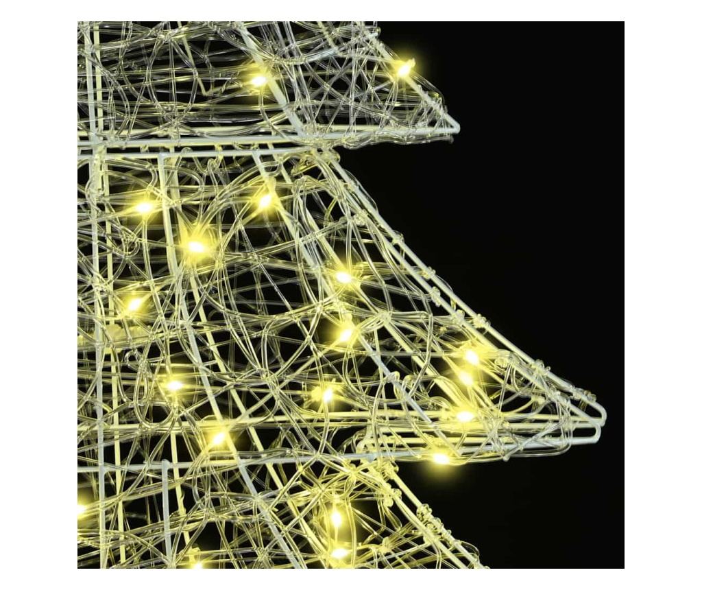 Коледно дърво с 100 LED светодиода Топло бяло 120 cm Акрил - 7