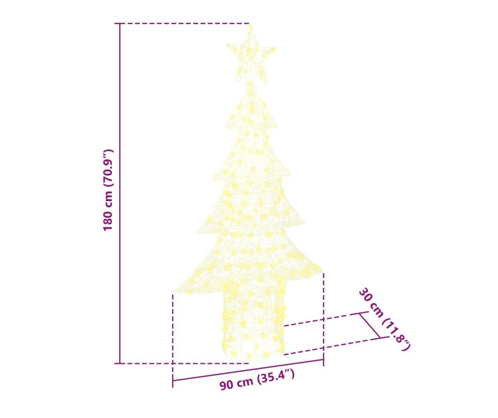 Коледно дърво с 240 LED светодиода Топло бяло 150 cm Акрил - 9