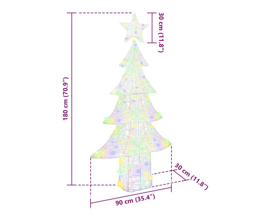Коледно дърво с 240 LED светодиода Многоцветен 180 cm Акрил - 9