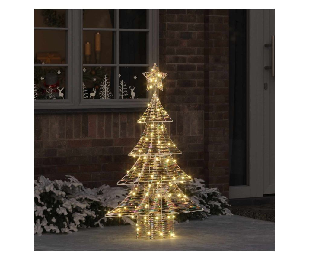 Коледно дърво с 120 LED светодиода Топло бяло 120,5 cm PET - 2