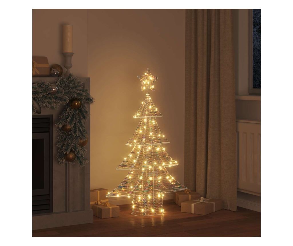 Коледно дърво с 120 LED светодиода Топло бяло 120,5 cm PET - 3