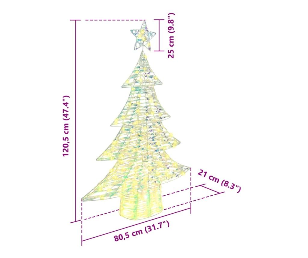 Коледно дърво с 120 LED светодиода Топло бяло 120,5 cm PET - 9