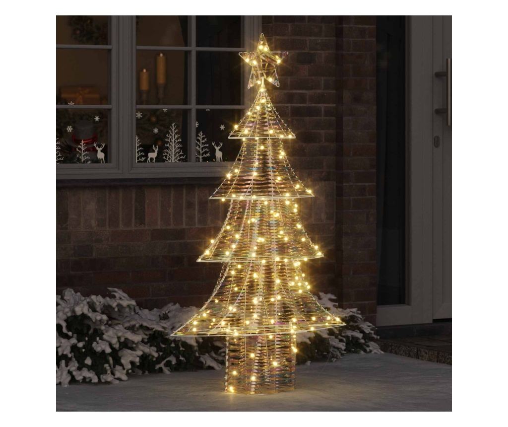 Коледно дърво с 160 LED светодиода Топло бяло 150 cm PET - 2