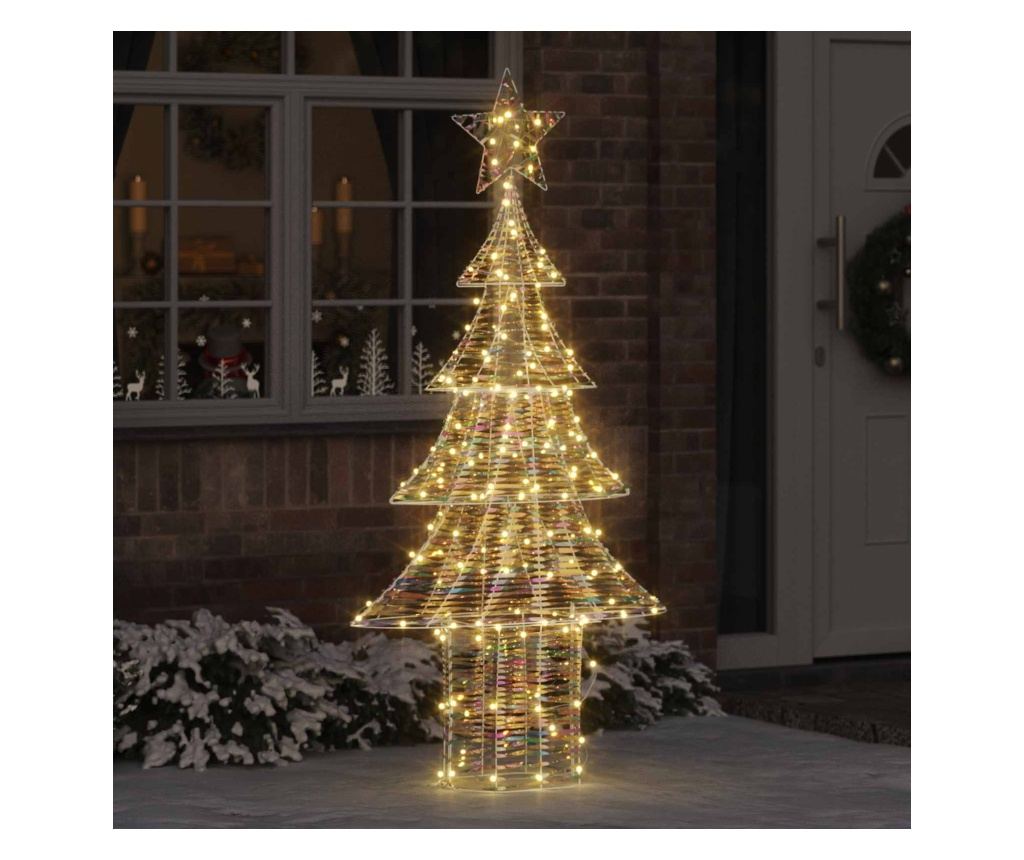 Коледно дърво с 240 LED светодиода Топло бяло 181 cm PET - 2