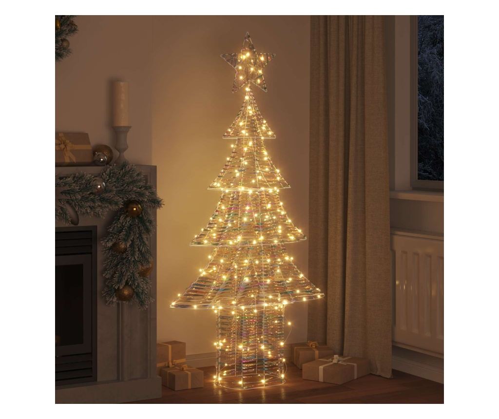 Коледно дърво с 240 LED светодиода Топло бяло 181 cm PET - 3