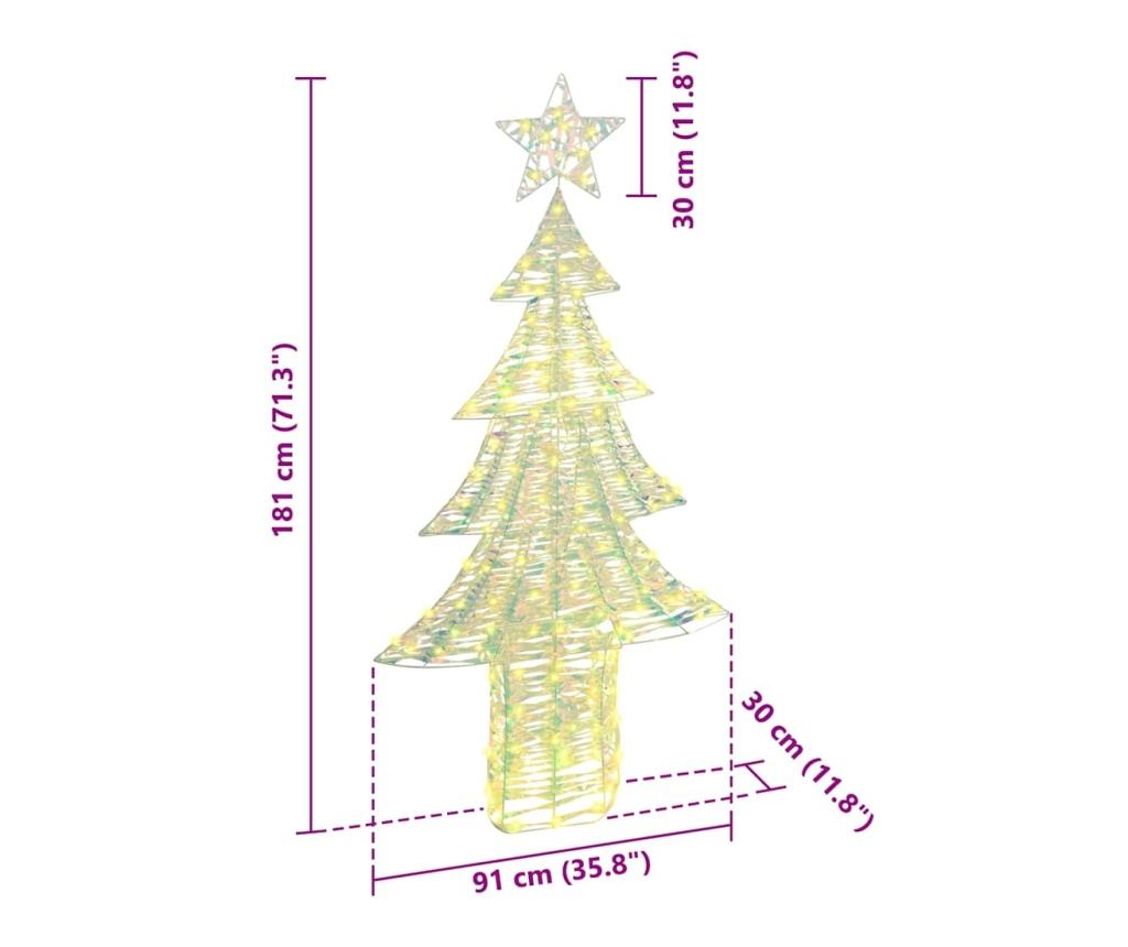 Коледно дърво с 240 LED светодиода Топло бяло 181 cm PET - 9