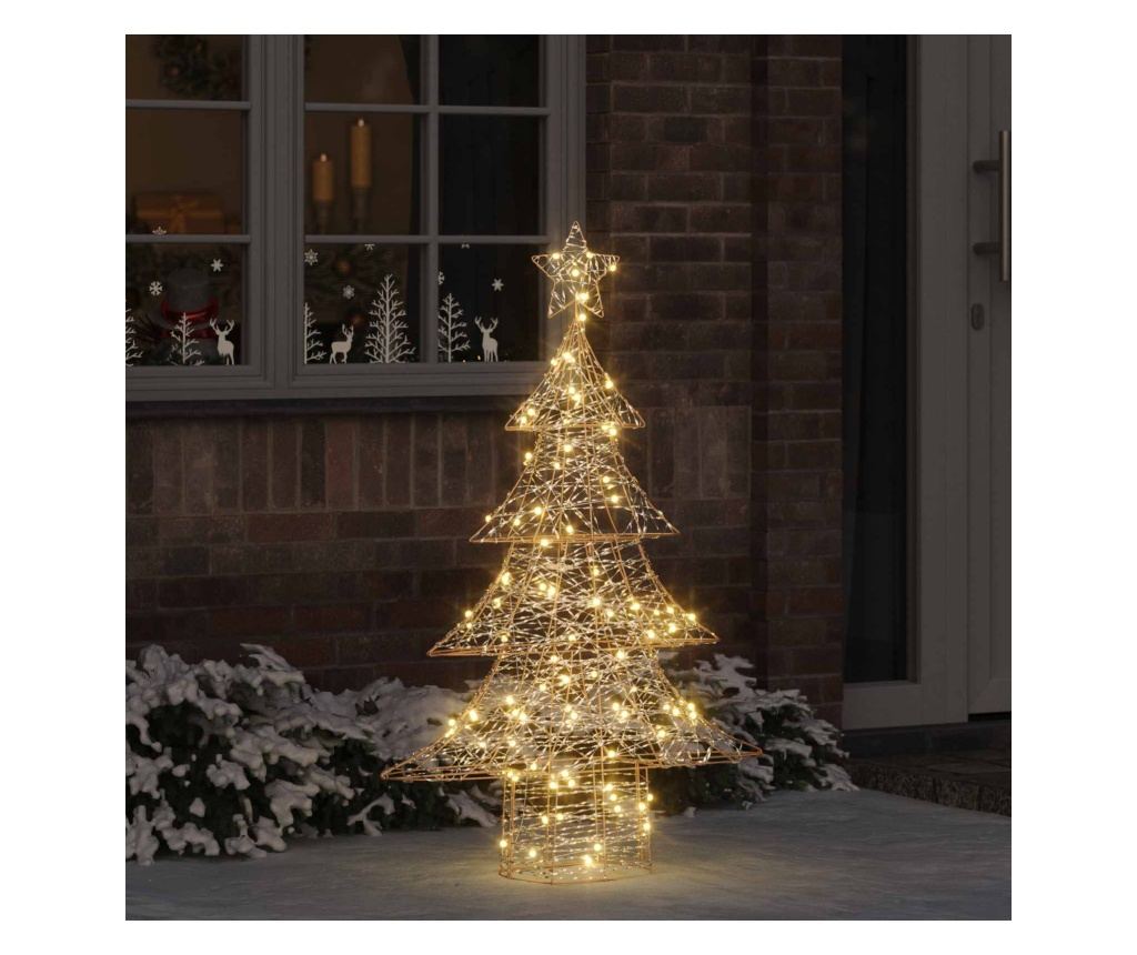 Коледно дърво с 120 LED светодиода Топло бяло 120,5 cm PET - 2