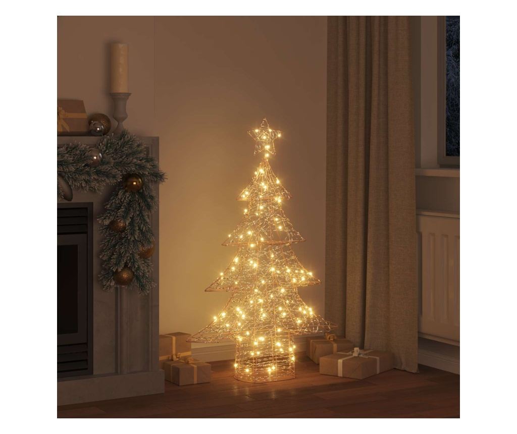 Коледно дърво с 120 LED светодиода Топло бяло 120,5 cm PET - 3