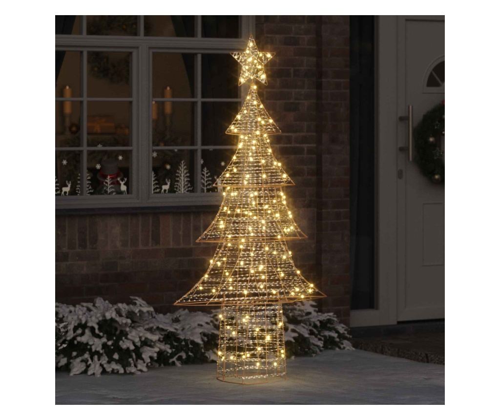 Коледно дърво с 240 LED светодиода Топло бяло 181 cm PET - 2