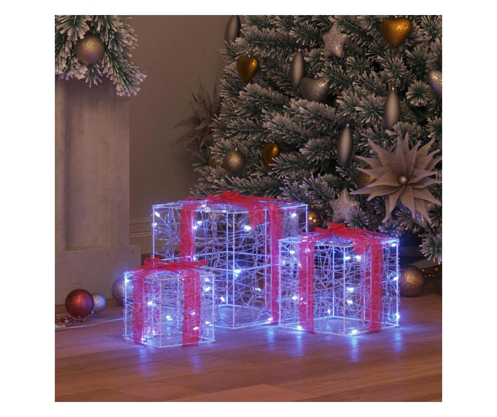 Кутия за подарък 3 pcs Синьо 20 x 20 x 20 см Акрил - 3