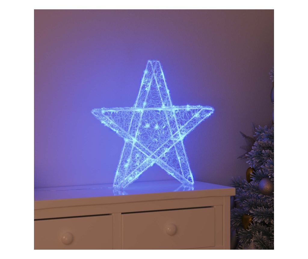 3D звезда с 50 LED светодиода Синьо 55 x 53.5 x 10 см Акрил - 2