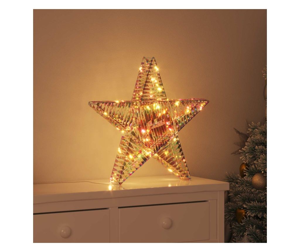 3D звезда с 50 LED светодиода Топло бяло 55 x 52.5 x 9 см PET - 2