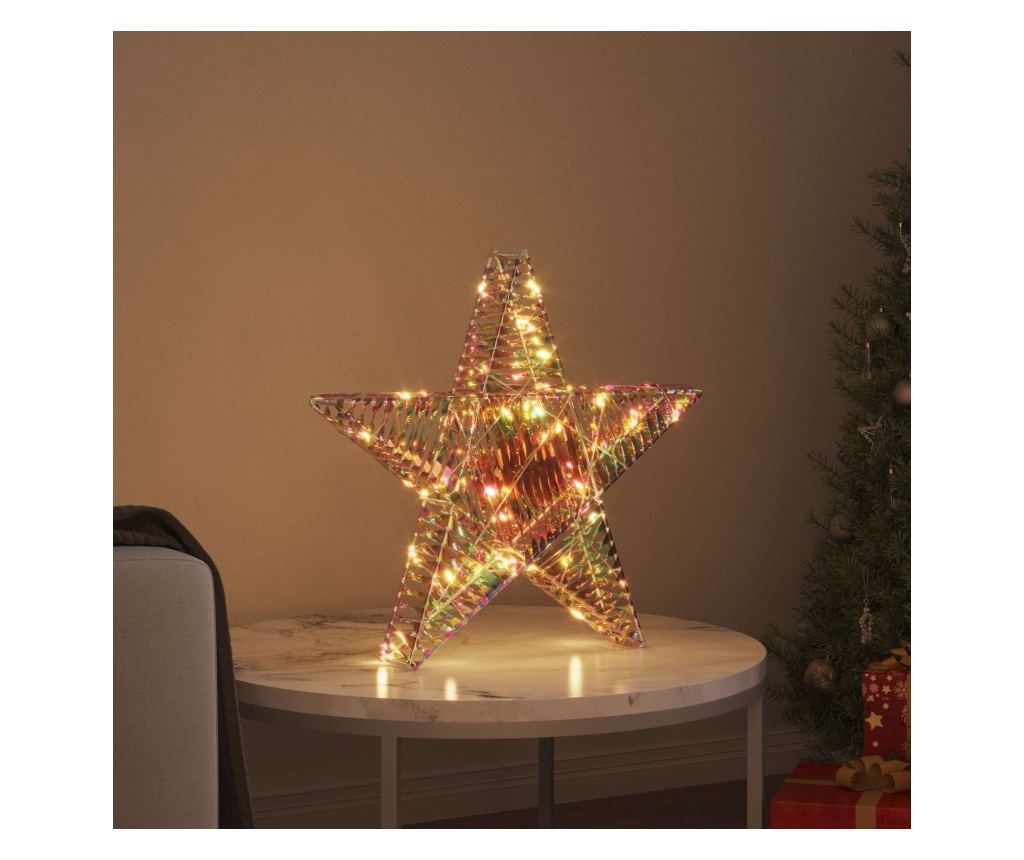 3D звезда с 50 LED светодиода Топло бяло 55 x 52.5 x 9 см PET - 3