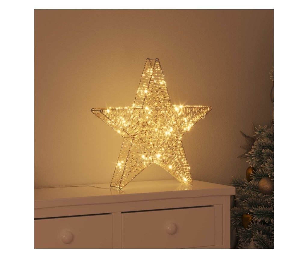 3D звезда с 50 LED светодиода Топло бяло 55 x 52.5 x 9 см PET - 2