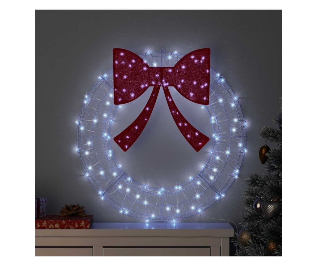 Венец с 60 LED светодиода Студено бяло 76 x 76 x 8,5 см Акрил - 2