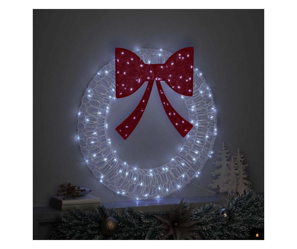 Венец с 60 LED светодиода Студено бяло 76 x 76 x 8,5 см Акрил - 3