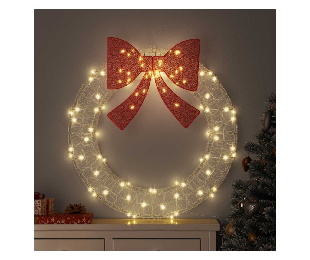 Венец с 80 LED светодиода Топло бяло 92 x 92 x 9,5 см Акрил - 2