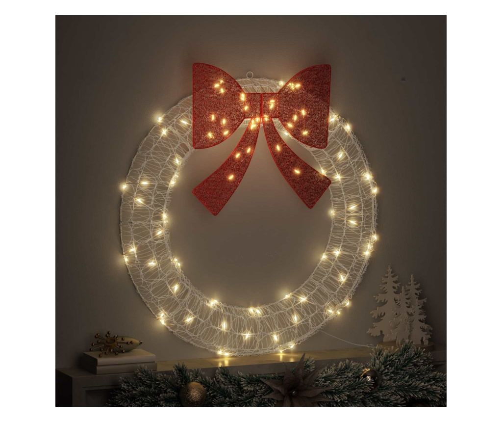 Венец с 80 LED светодиода Топло бяло 92 x 92 x 9,5 см Акрил - 3