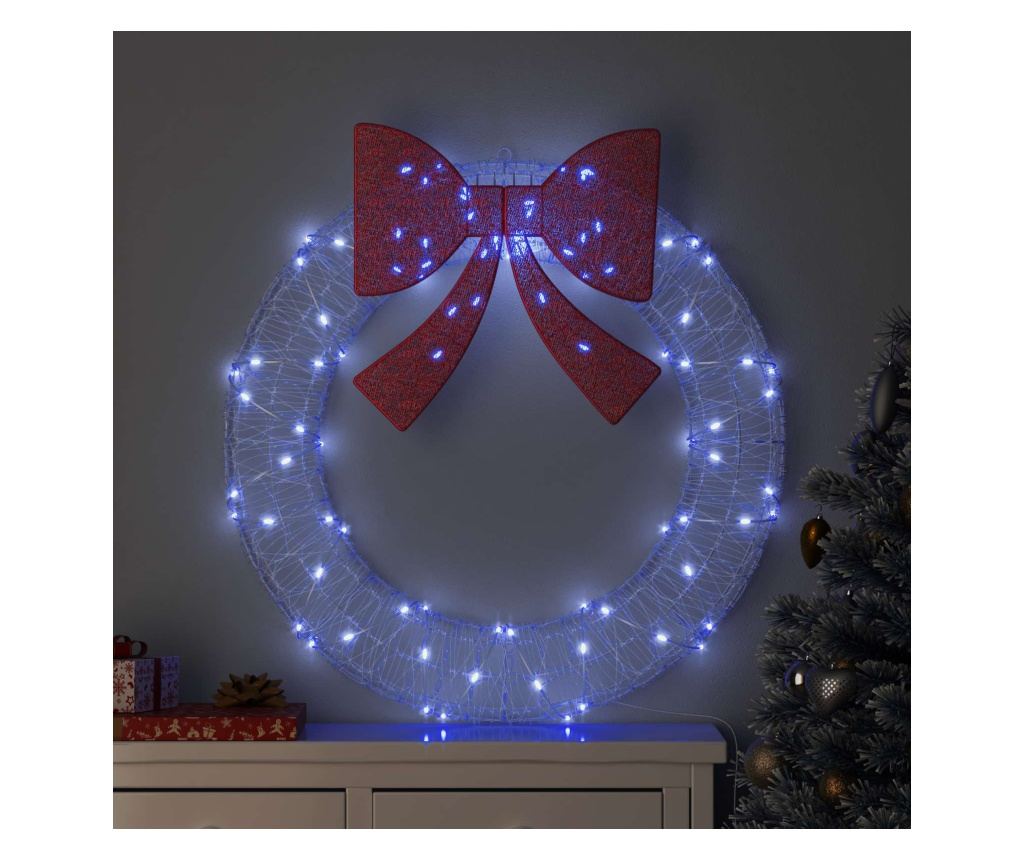Венец с 80 LED светодиода Синьо 92 x 92 x 9,5 см Акрил - 2