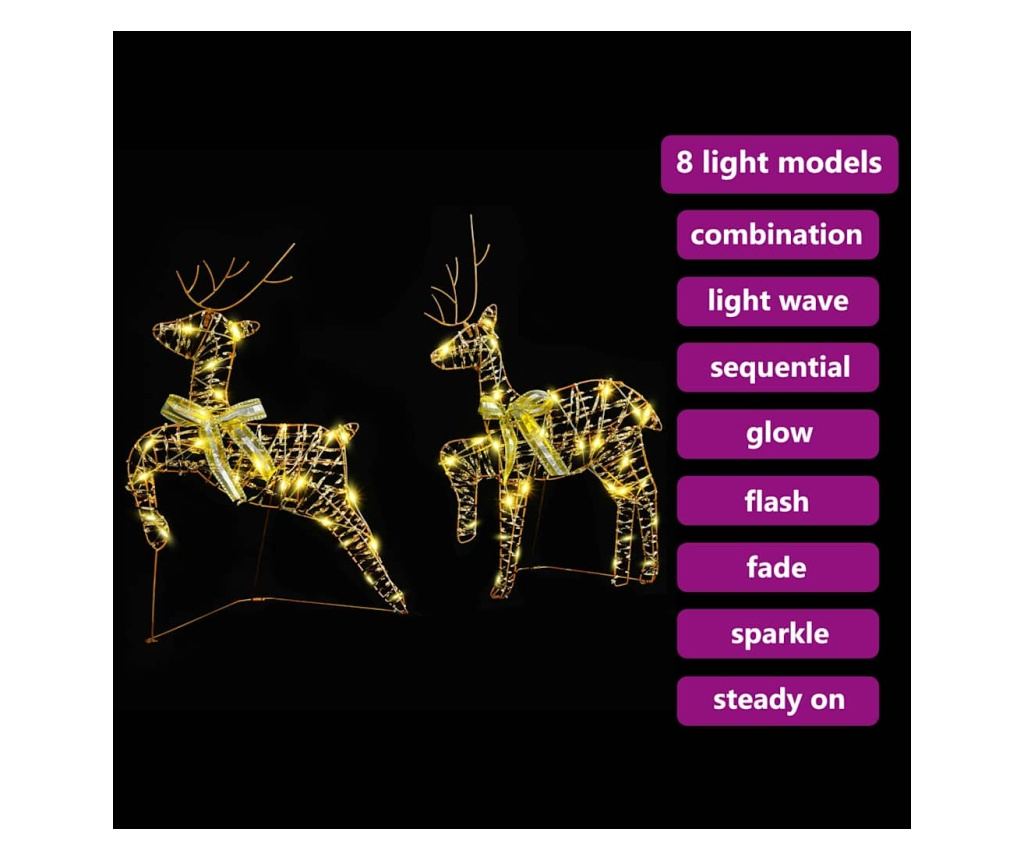 LED елени с 40 LED светодиода 2 pcs Топло бяло PET - 7
