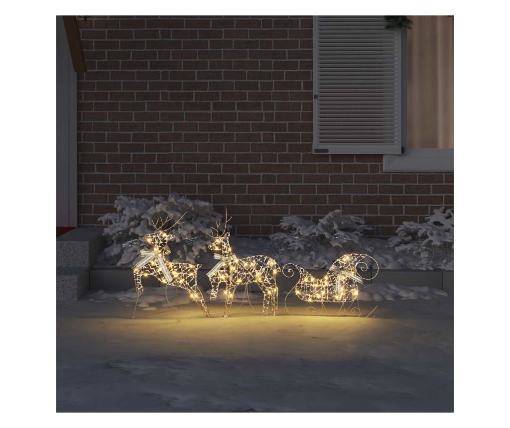 LED елени с 60 LED светодиода 3 pcs Топло бяло PET - 3