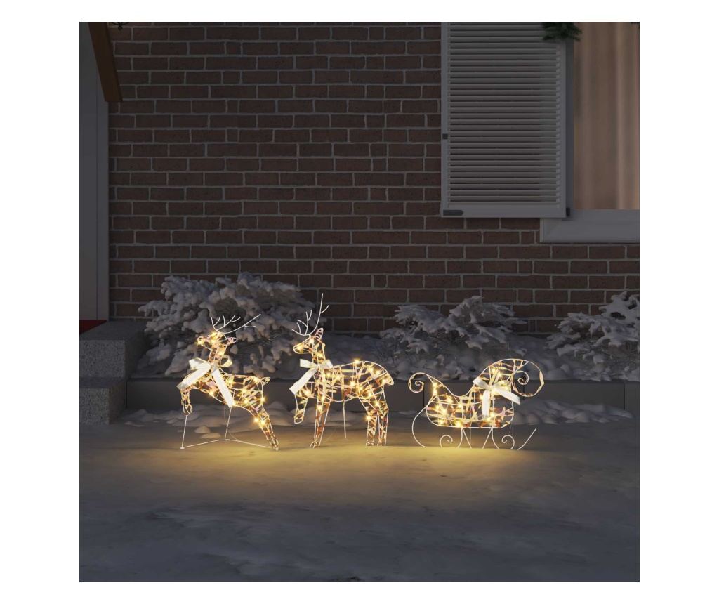 LED елени с 60 LED светодиода 3 pcs Топло бяло PET - 3