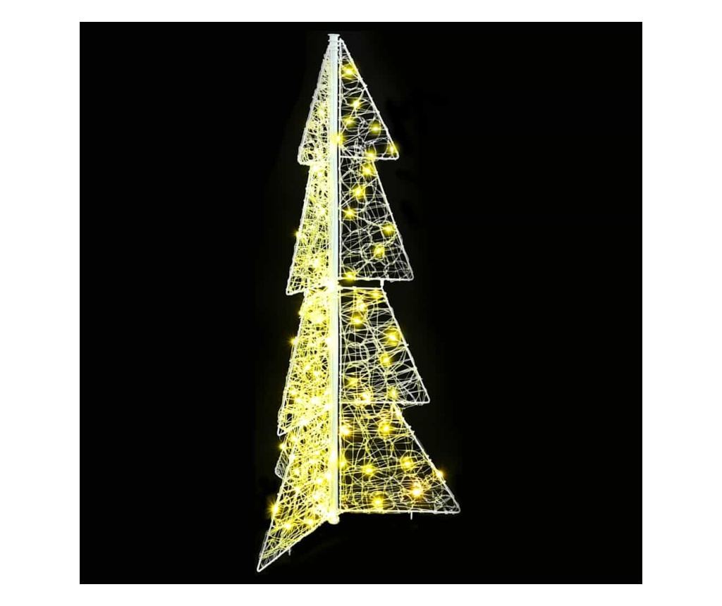 Коледно дърво с 100 LED светодиода Топло бяло 120 cm Акрил - 5