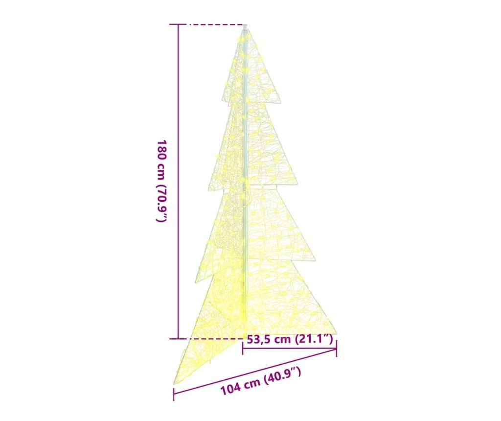 Коледно дърво с 240 LED светодиода Топло бяло 180 cm Акрил - 9