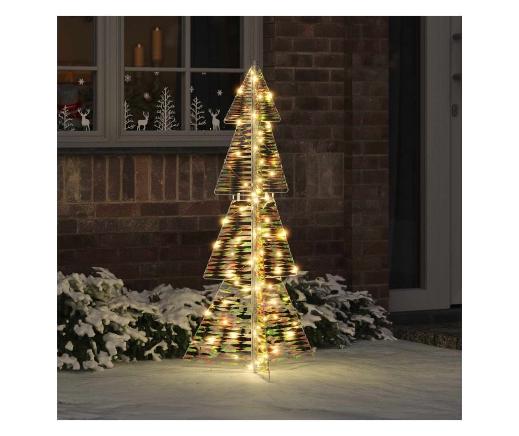 Коледно дърво с 100 LED светодиода Топло бяло 120 cm PET - 2