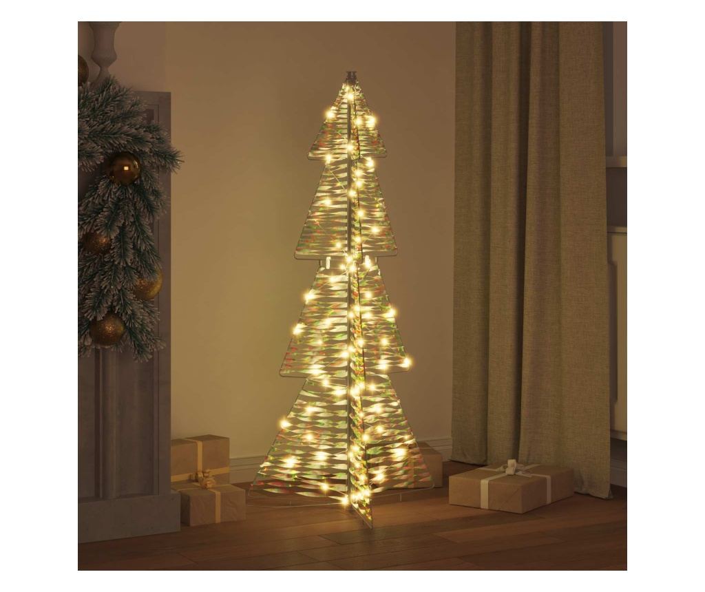 Коледно дърво с 100 LED светодиода Топло бяло 120 cm PET - 3