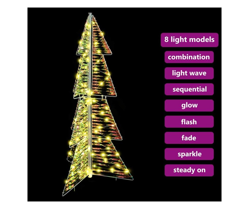 Коледно дърво с 100 LED светодиода Топло бяло 120 cm PET - 8