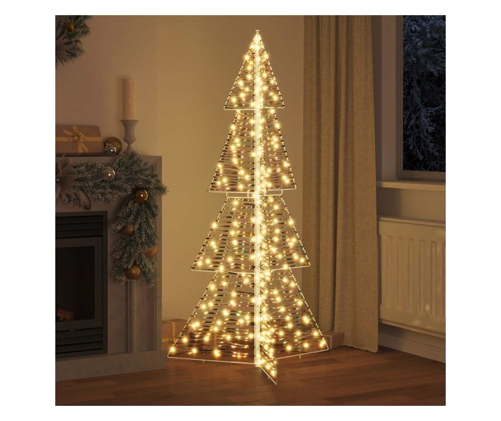 Коледно дърво с 240 LED светодиода Топло бяло 180 cm PET - 3