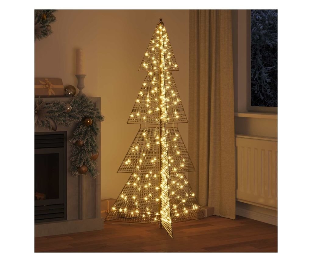 Коледно дърво с 240 LED светодиода Топло бяло 180 cm PET - 3