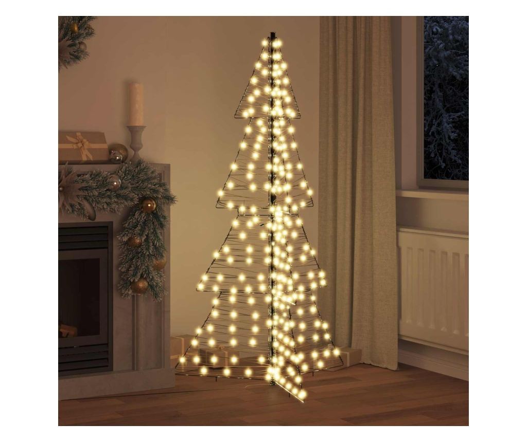 Коледно дърво с 240 LED светодиода Топло бяло 180 cm Ратан - 3