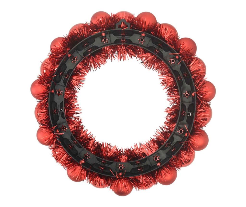 Коледни топки венци 2 pcs Червено 33 x 33 x 7 см Полистирен - 5