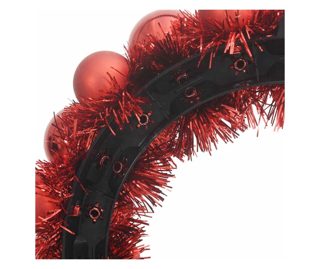 Коледни топки венци 2 pcs Червено 33 x 33 x 7 см Полистирен - 6