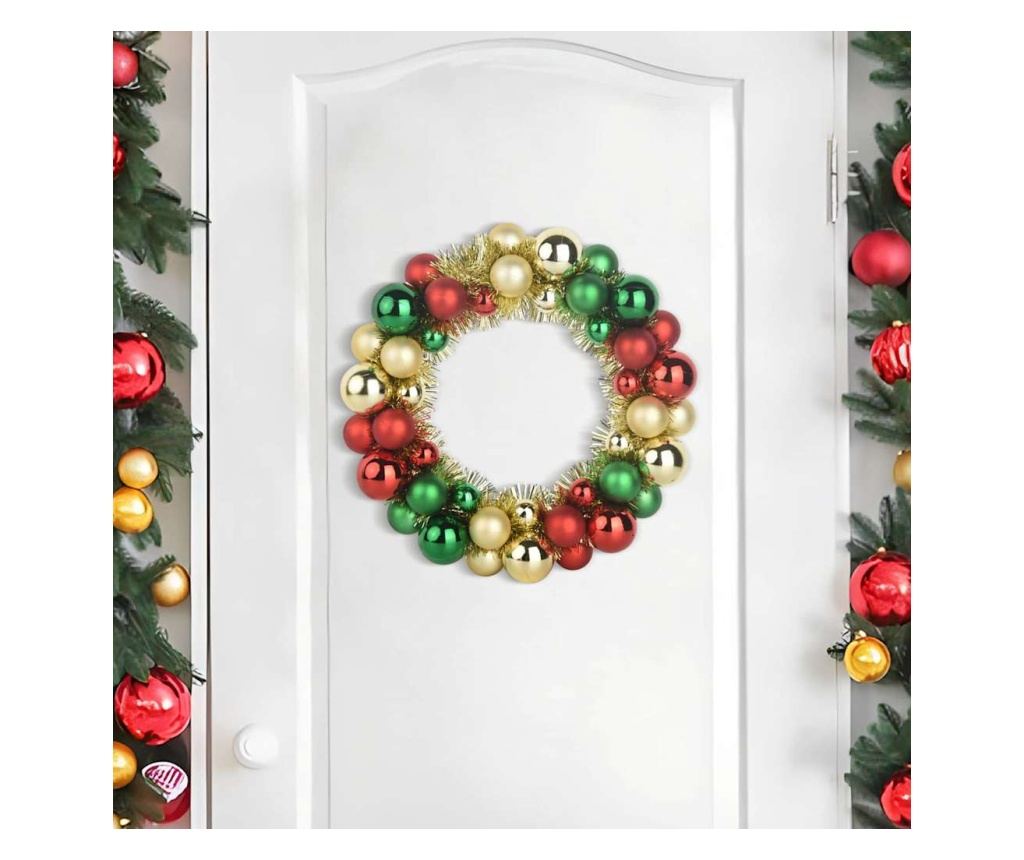 Коледни топки венци 2 pcs Многоцветен 33 x 33 x 7 см Полистирен - 3