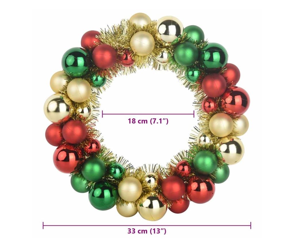Коледни топки венци 2 pcs Многоцветен 33 x 33 x 7 см Полистирен - 7