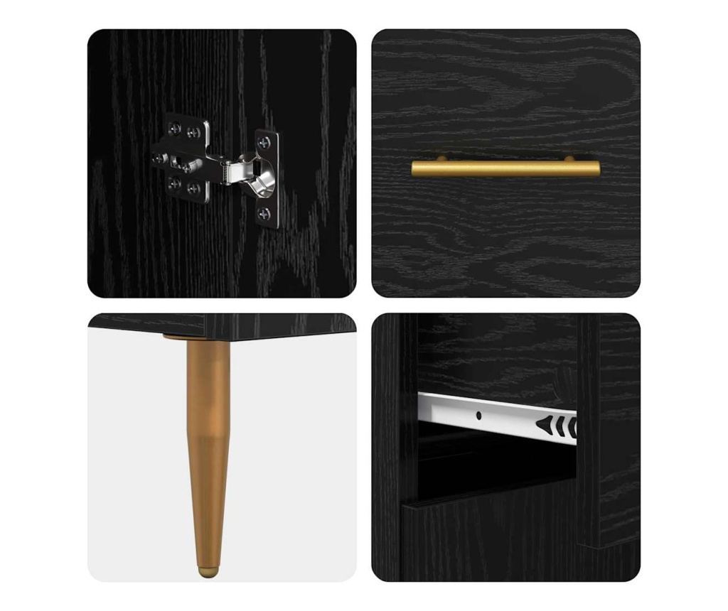 Висок шкаф Черния дъб 69,5 x 34 x 180 см Инженерно дърво - 10