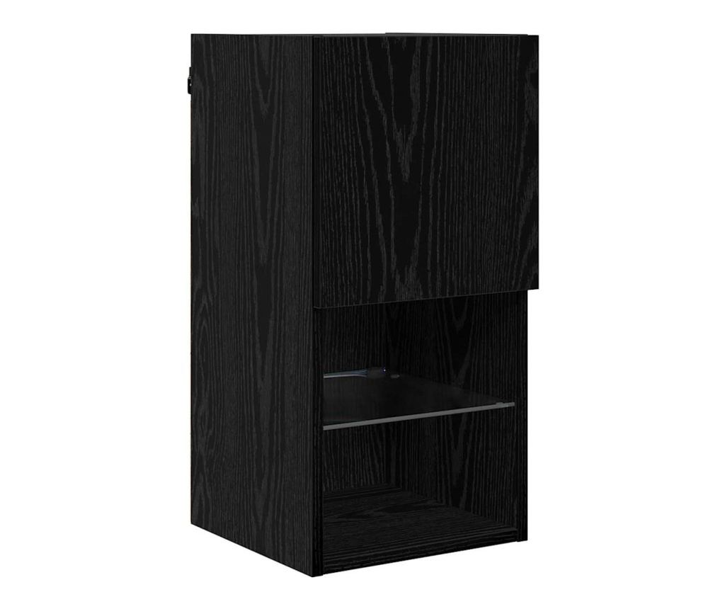 ТВ стенни единици с LED 6 pcs Черния дъб Инженерно дърво - 4