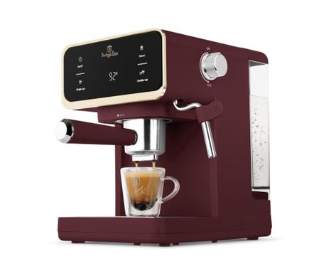 Digitalni espresso aparat 3 u 1 Leonardo Berlinger Haus BH 9848, mat višnjeva boja