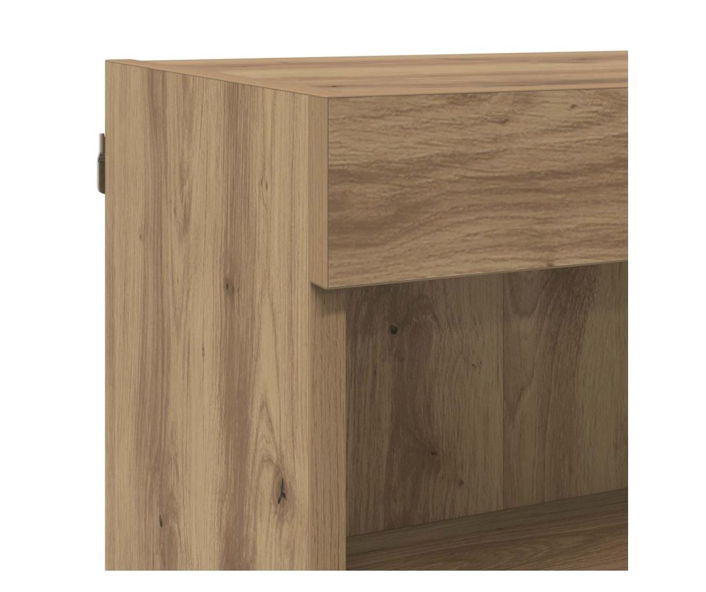 Комплект за стена на телевизор с LED 5 pcs Дъб Инженерно дърво - 9