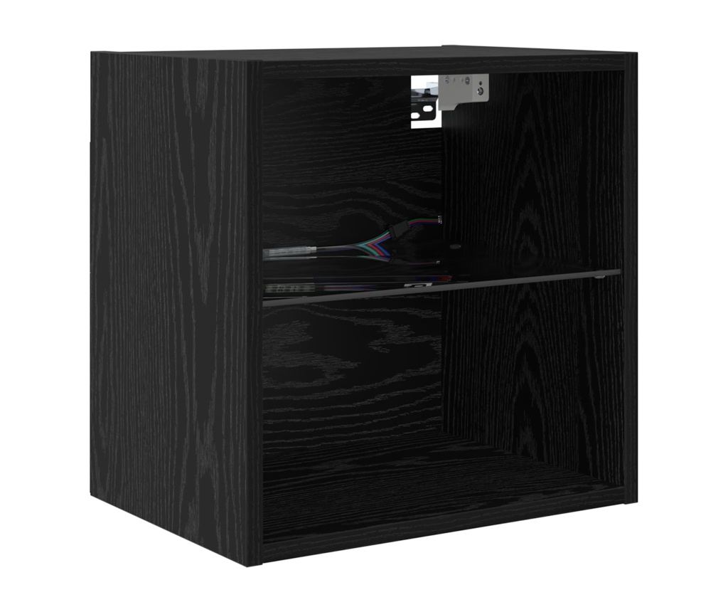 ТВ стенни единици с LED 5 pcs Черния дъб Инженерно дърво - 4